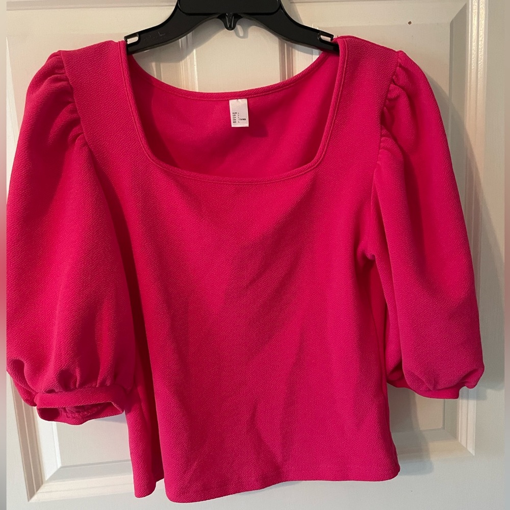 Romwe Women's Puff Sleeve Square Neck Crop Top